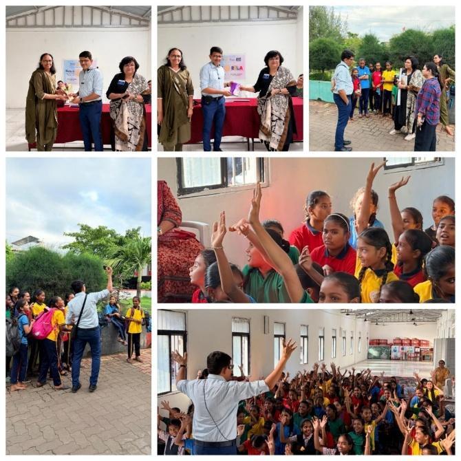 RYLA UMANG session with 100+ young girls at Govt Kanya Shala Chikhli
